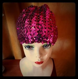 Purple Sequin Beret